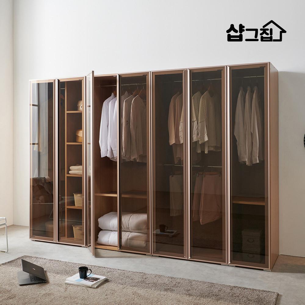 브론즈 유리 도어 싱글옷장 시스템장 800 이불 장롱 학생 틈새옷장 400 모음
