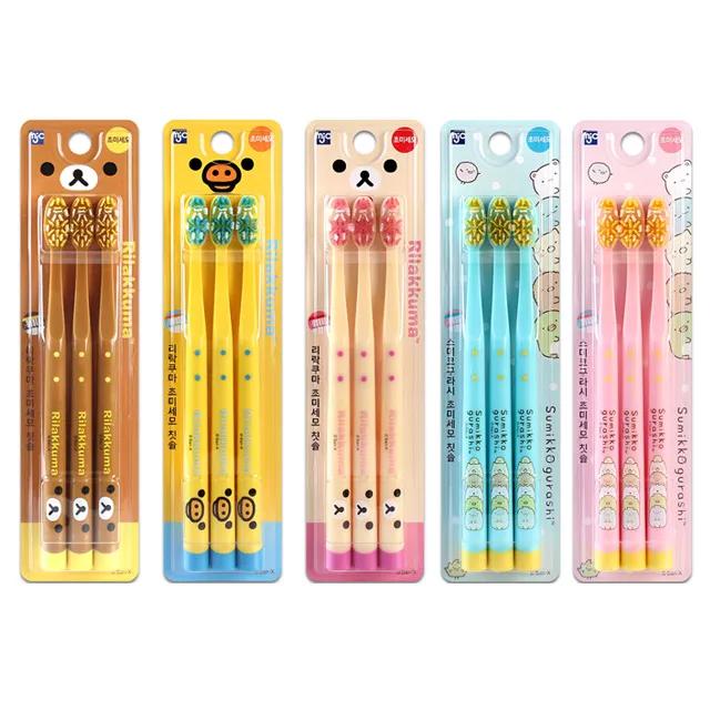 리락쿠마 스미코구라시 초미세모 칫솔 3p/청소년 학생 성인용 여행소품