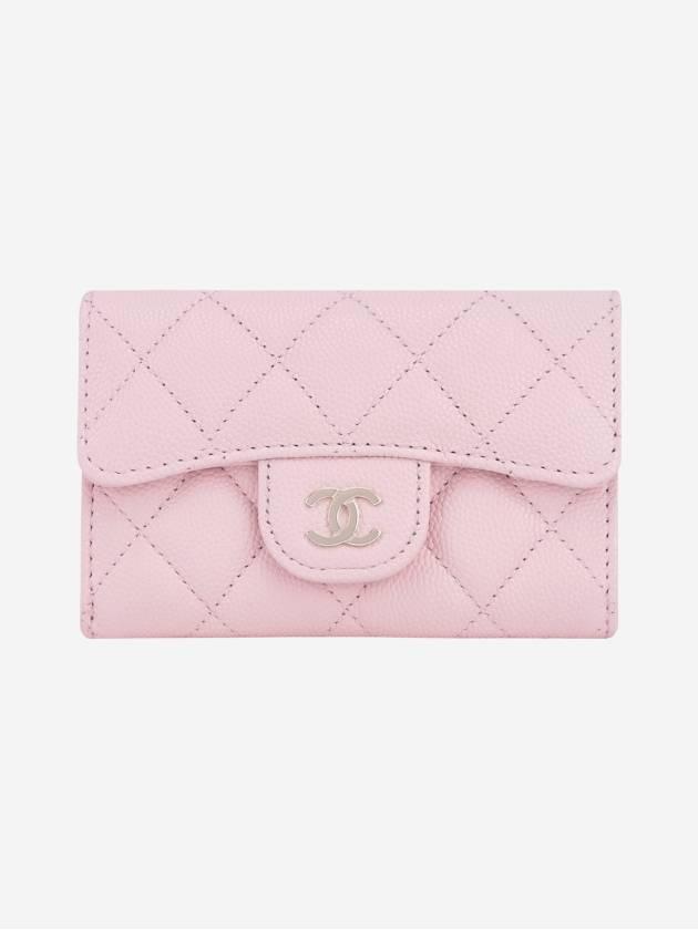 샤넬 클래식 카드 홀더 그레인드 샤이니 카프스킨 & 골드 메탈 라이트 핑크 Chanel Classic Card Holder Grained Shiny Calfskin & Gold Light Pink AP0214-Y33352-NH620   |   발란코드 [24686949]