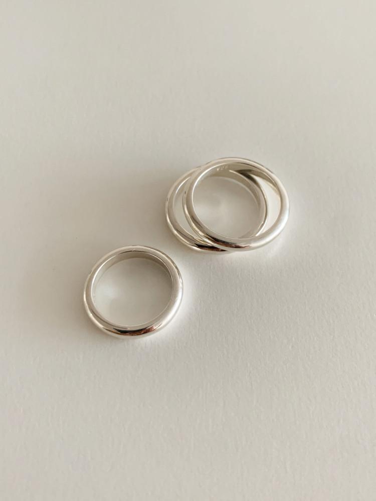 [둥그런/ 925 silver] 3mm 레이어드 은 반지 (2 color) - 925 실버 데일리 레이어드링 베이직 심플 반지 실반지