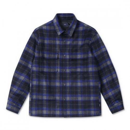 울 체크 패딩 셔츠 (Blue)