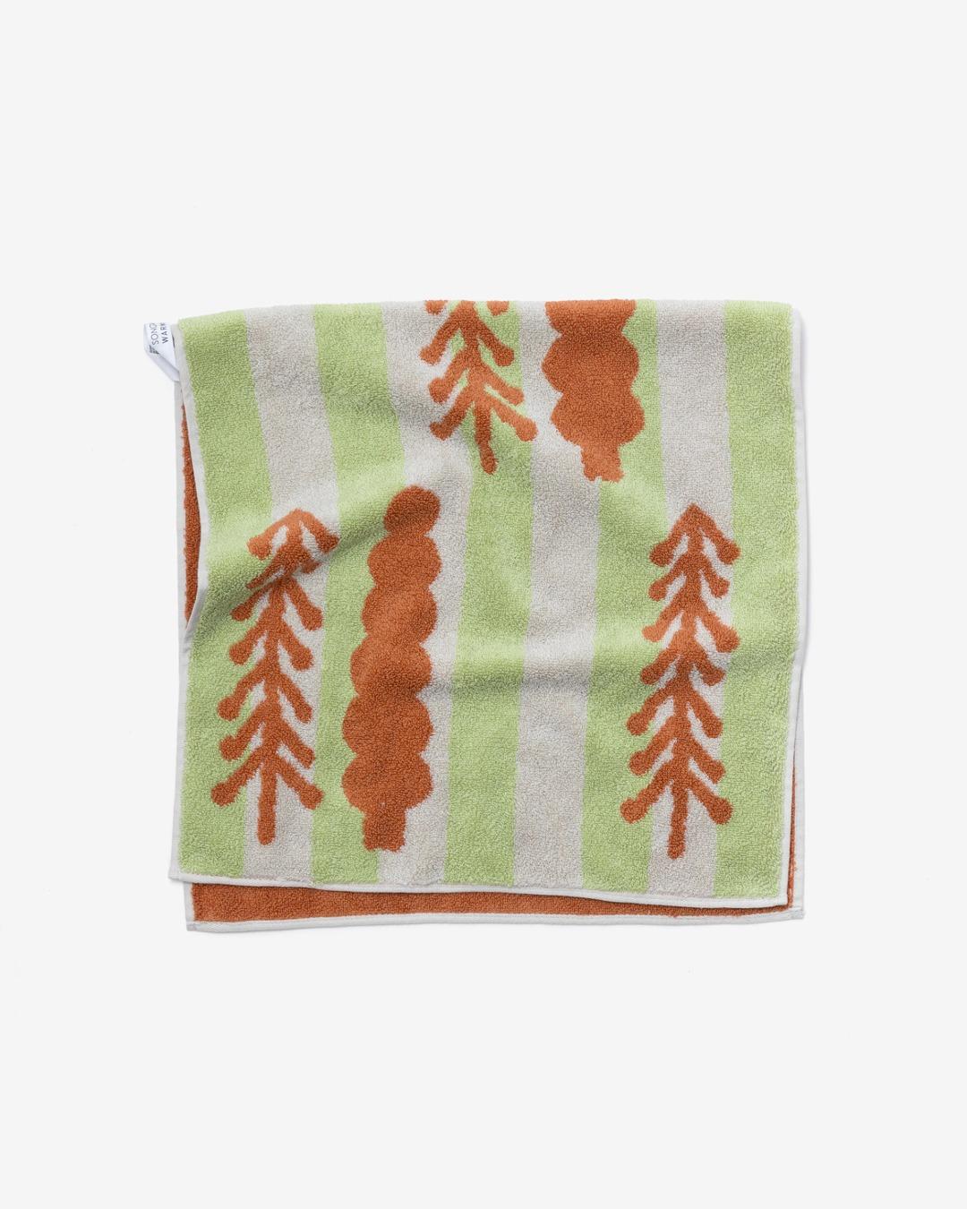 TREES TOWEL - BRICK ON KHAKI