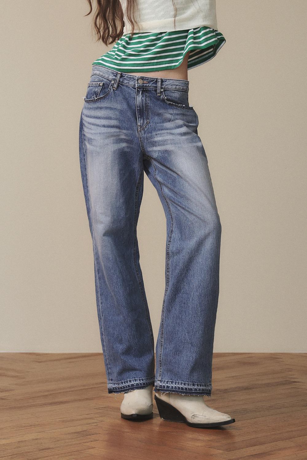 Vintage Washing Wide Pants / Blue