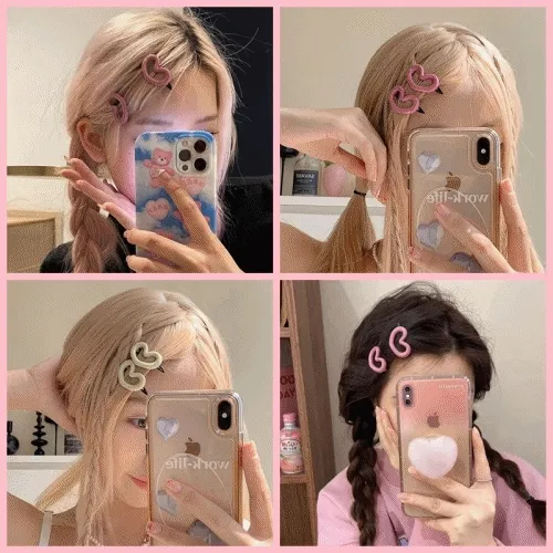 앞머리삔 하트집게핀 미니핀 하리보 리본 작은 아이유 옆머리