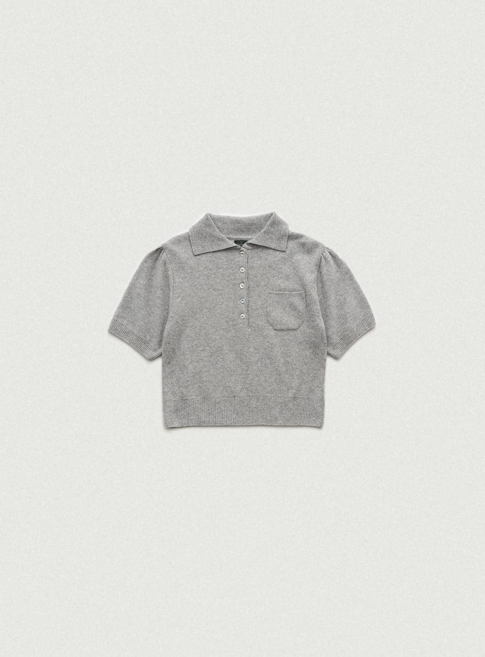 Fluffy Half Collar Knit_Grey