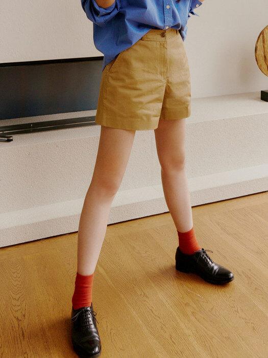 SIPT7067 chino short pants_Camel Beige