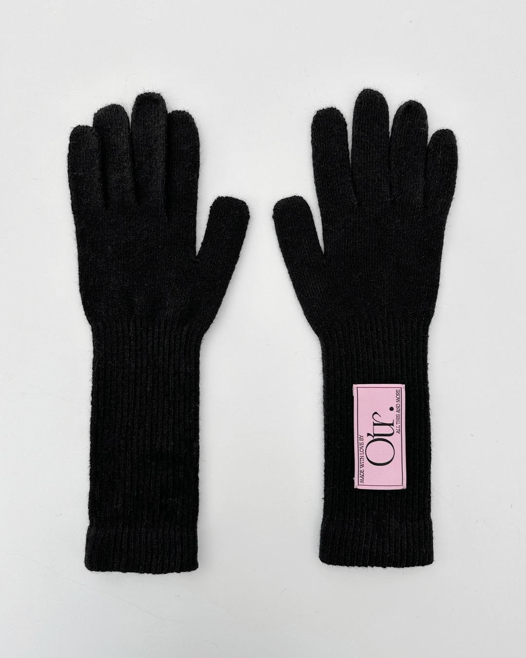 WOOL LONG GLOVES / BLACK