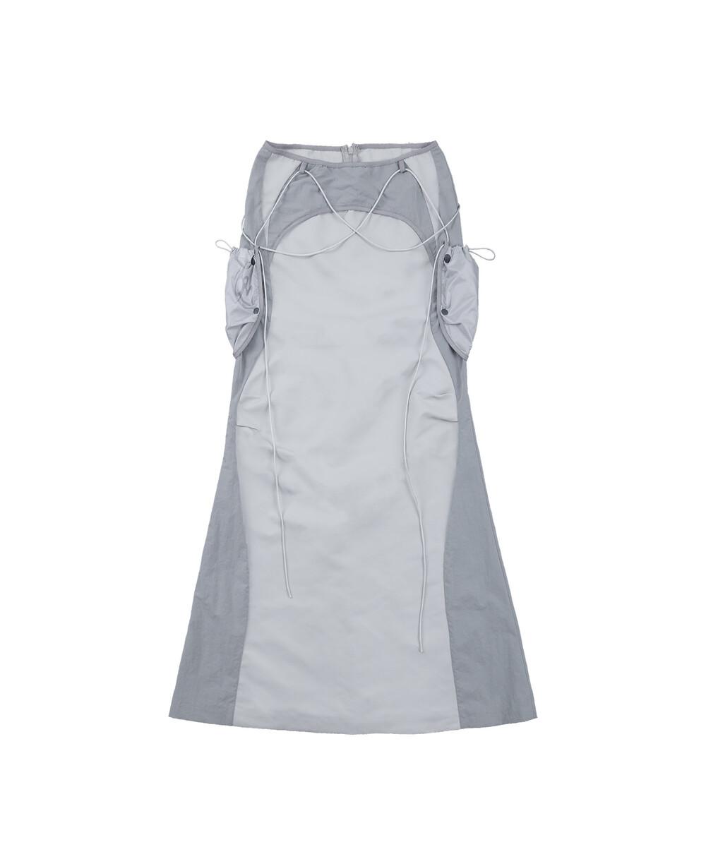 Pocket Bag Long Skirt / Grey
