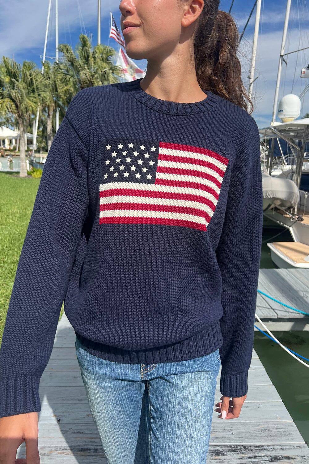 Nico American Flag Sweater - Navy Blue / Regular Fit