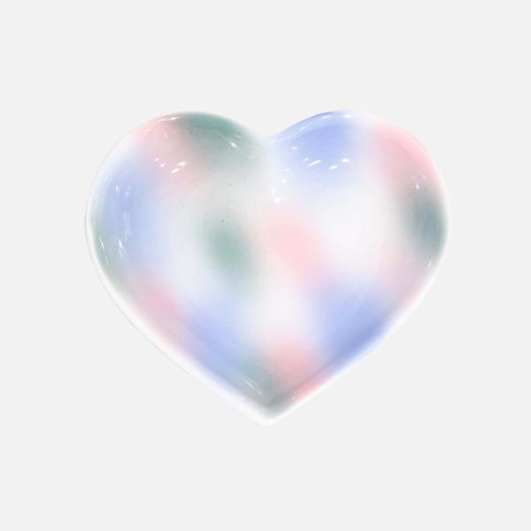 [포이세라믹스] gradient heart plate_pink/blue/green