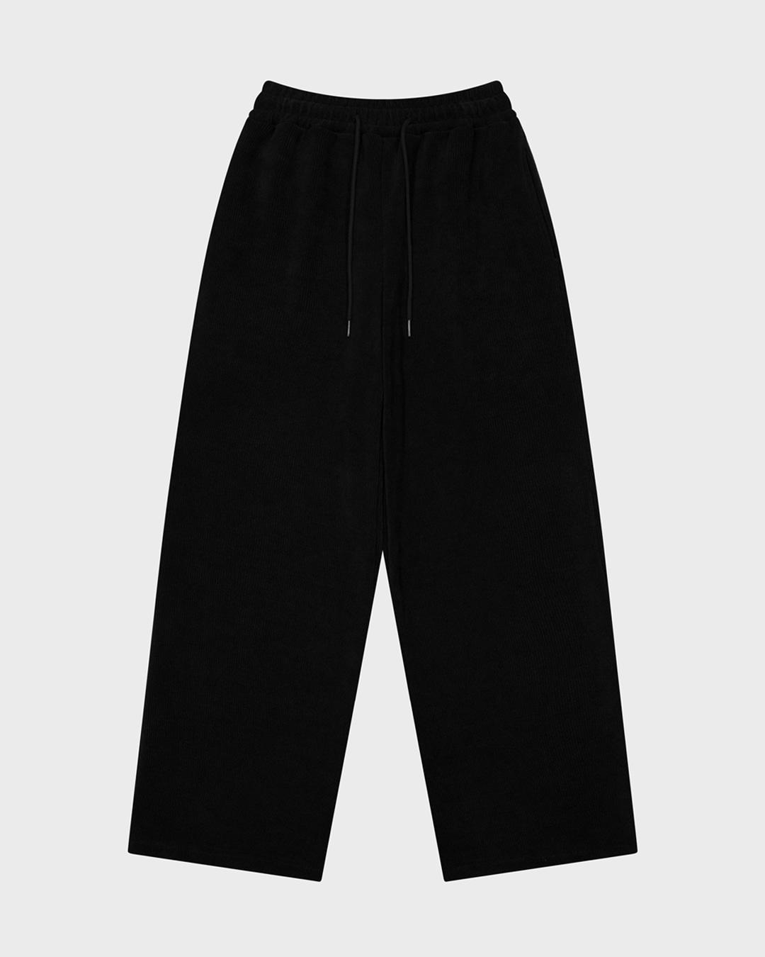 CORDUROY SWEAT PANTS-BLACK