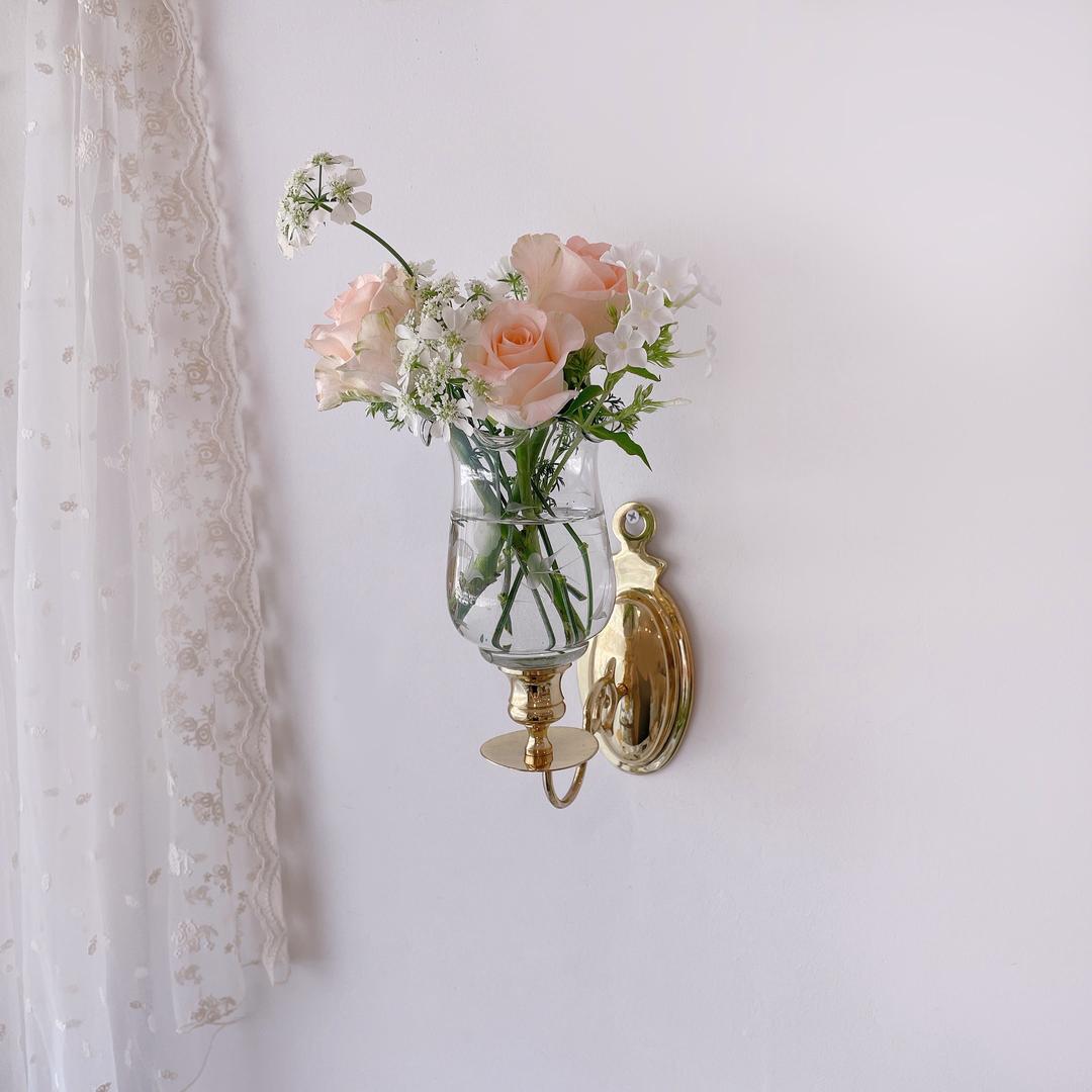 vintage wall candle holder with votive glass