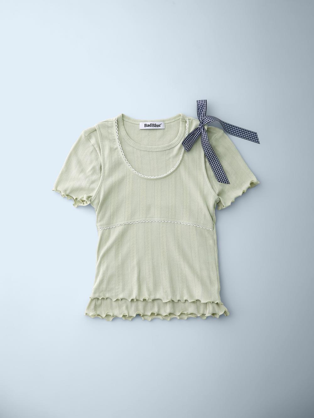 [Setup] Ribbon Layerd Tee Green