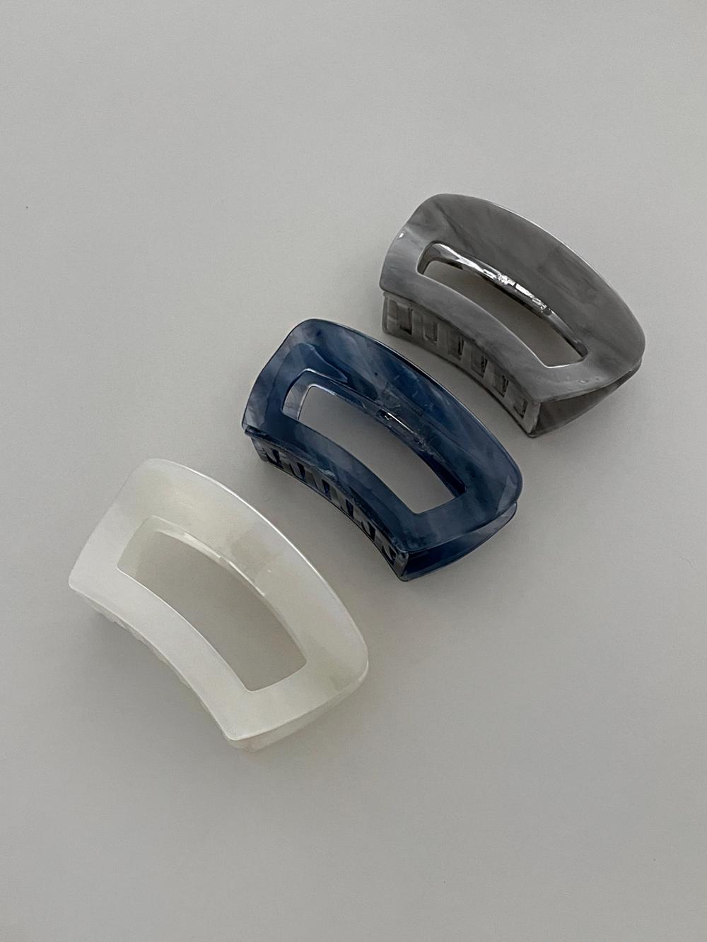 커브 셀룰로오스 마블 헤어 클립 집게핀 (3color)