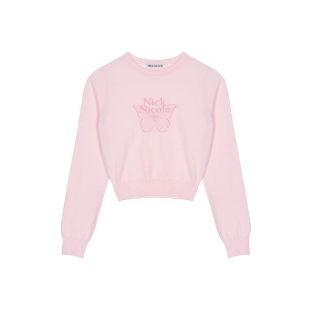 MINI BUTTERFLY SIGNATURE SLEEVE KNIT_BABY PINK
