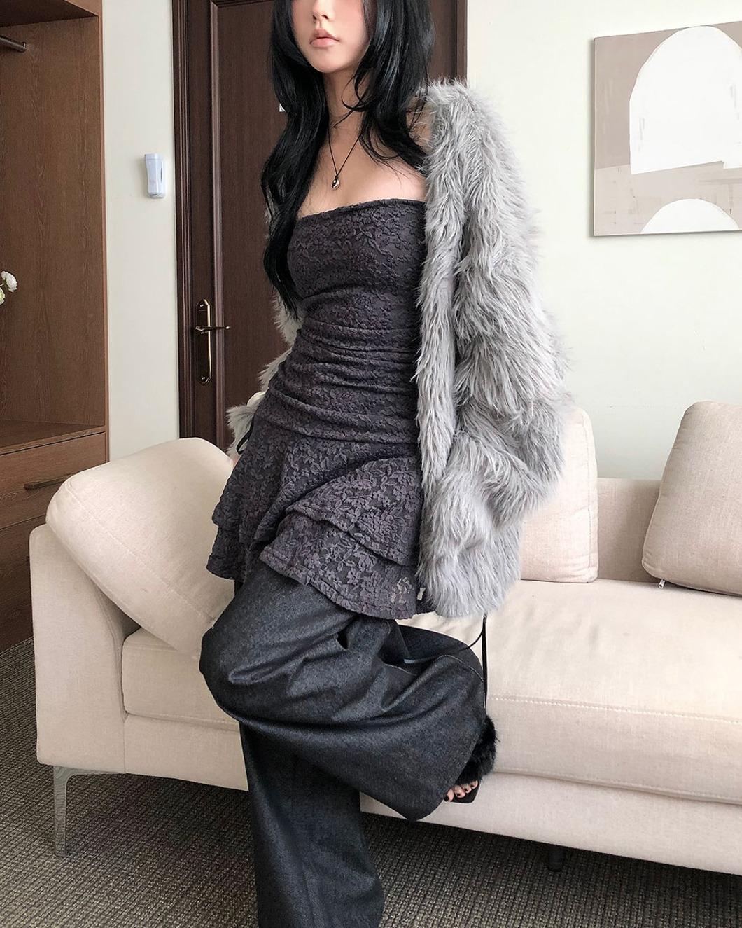 Fur Brush Cardigan
