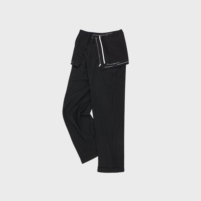 INSIDE OUT STRIPE TROUSERS apa813m(BLACK)