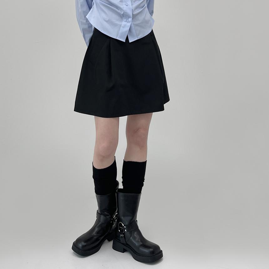 카르 핀턱 미니 스커트팬츠