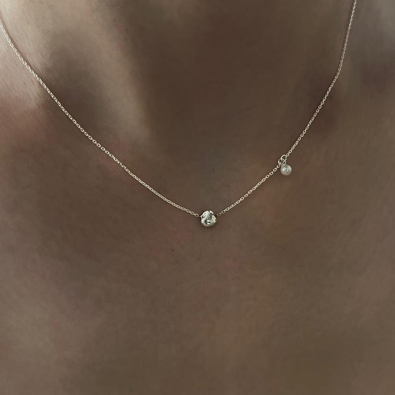 [아몬즈 단독] Natural ball necklace