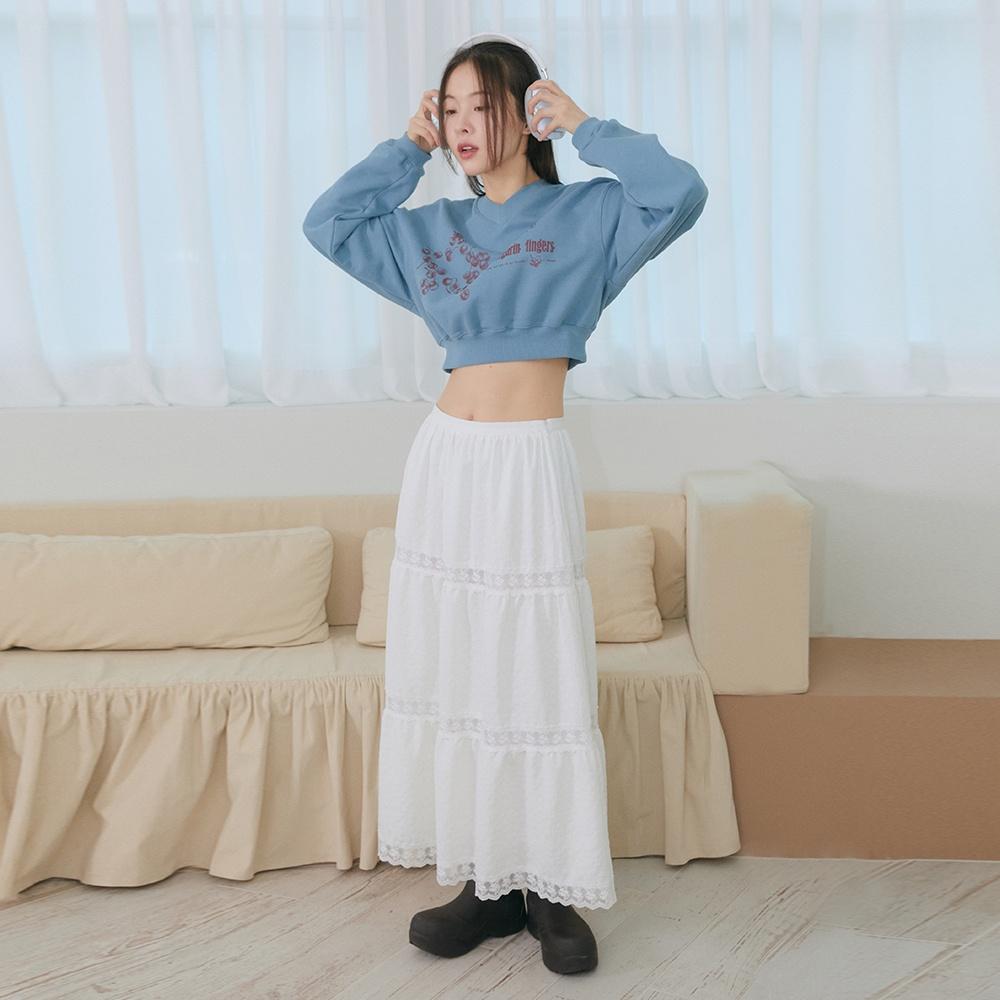 LACE LONG SKIRT (WHITE)