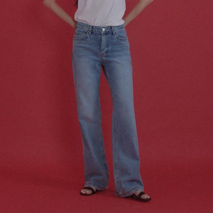 Semi boots cut hybrid denim pants_Blue