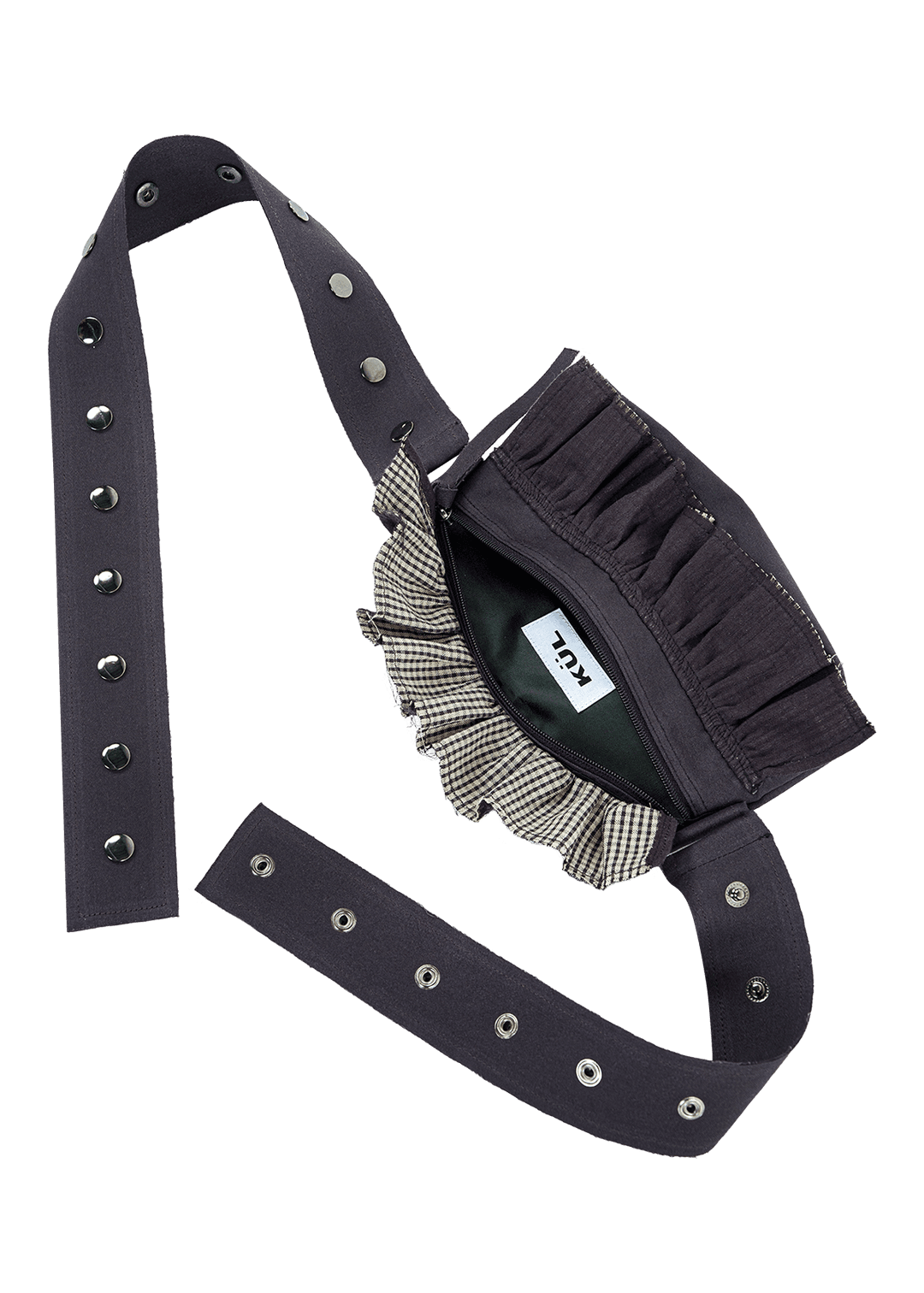 Boho ruffle belt bag [Grape]