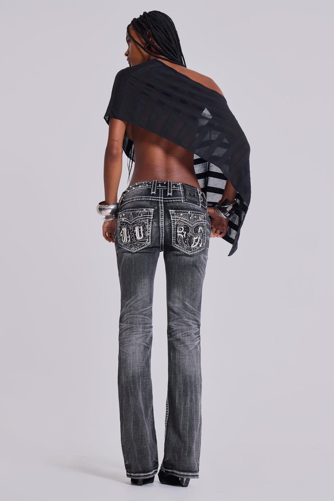 Rock Revival Madison Bootcut Jeans in Washed Black - W24 / Washed Black