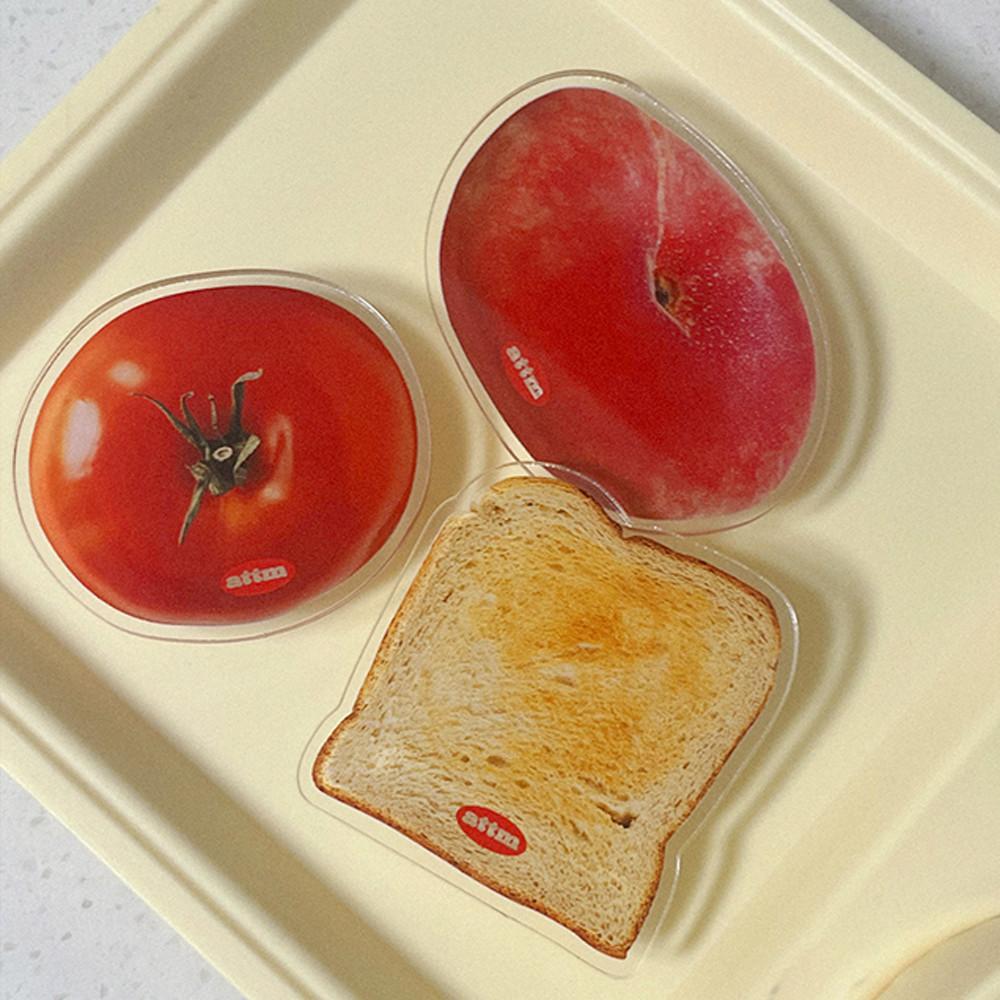 앳디스모먼트 토마토 식빵 납작복숭아 과일 그립톡 아크릴 핑거톡