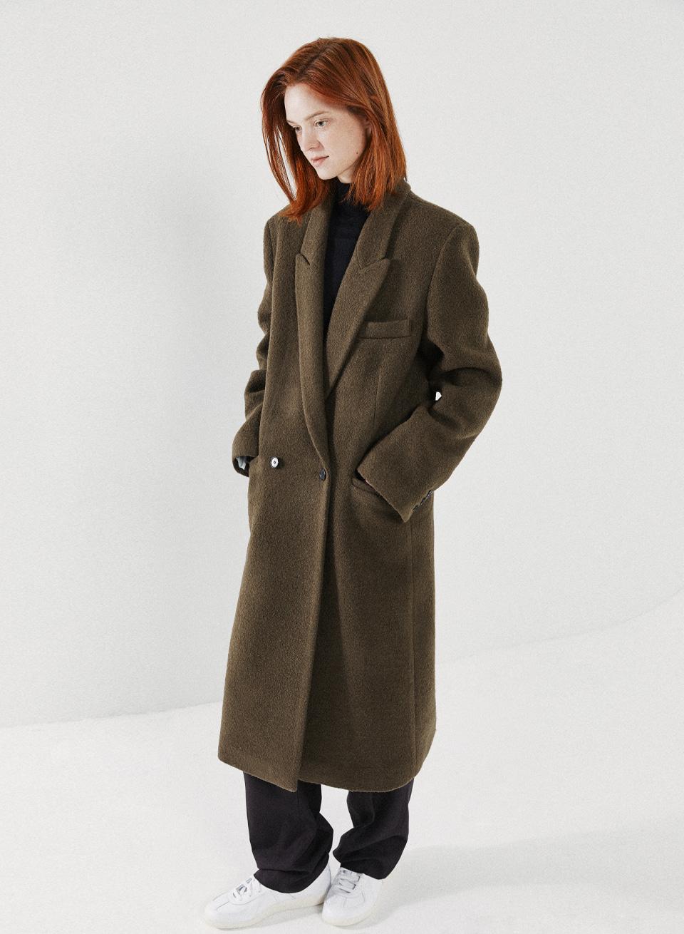 FLUFF ROUND POCKET COAT_KHAKI