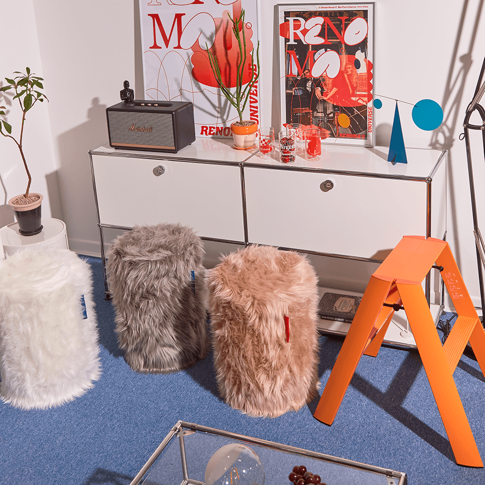 Lion's Mane Mushroom Blanc/Gris/Beige_White/Grey/Beige_Stool