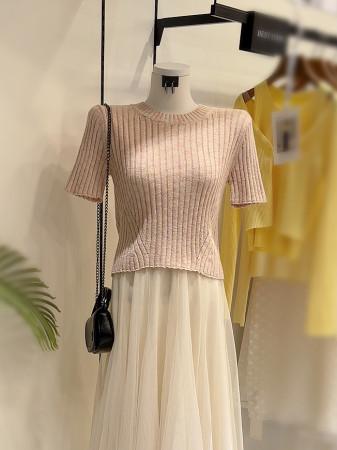 나인 (T-6863)MULAN MIX COLOR SLIM KNIT