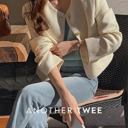 봄세일🌷 여리핏자켓✨오늘출발🚀#제작 [tjk0374] 브리에 크롭 골드 라운드 자켓(하객룩자켓,노카라자켓,세미크롭자켓,크롭자켓,라운드넥자켓)