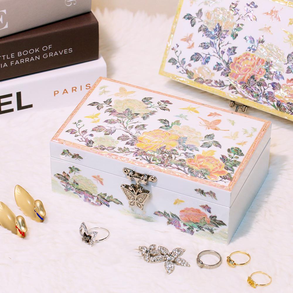 따숨[무료포장]미니 아이보리자개함 자개보석함 외국인선물 나전칠기보석함 돌반지보관함 케이스