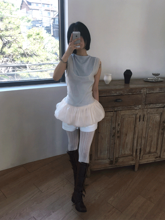미뮤즈씨 lily balloon chiffon dress