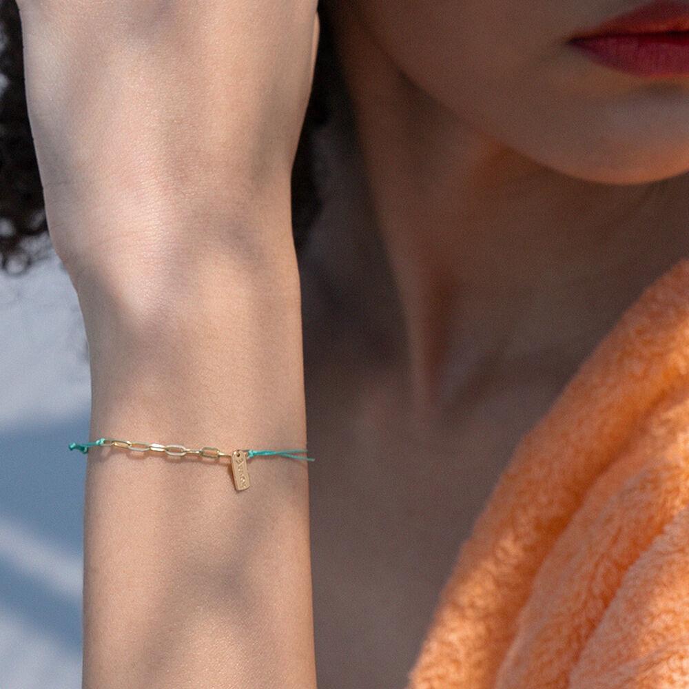 비타민 쿼터 Gold 실팔찌 Green (14K)