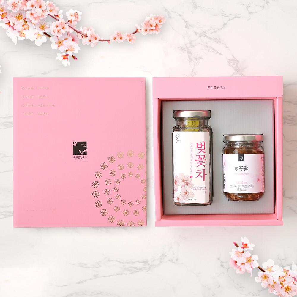 국산 메리골드 국화 벚꽃 목련 작두콩 생강 도라지 등 티백 꽃잼 꽃차 2종 선물세트
