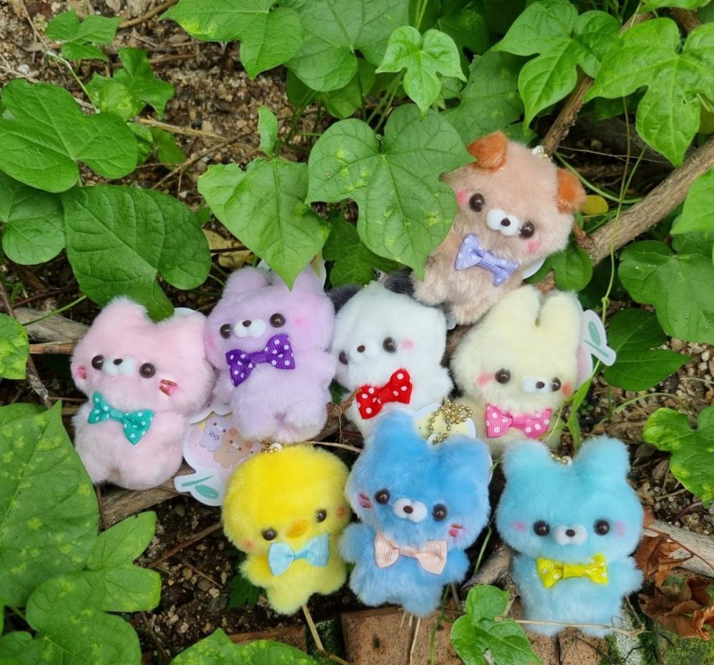 귀여운 러블리 꼬리 동물 키링 인형 강아지 토끼 병아리 키링 인형 선물