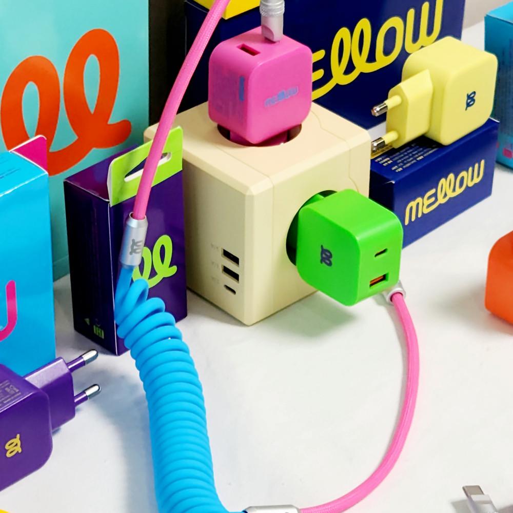 데코아르 멜로우 롤링 초고속 케이블 (240w) 멜로우 초고속 어댑터 (25w) 큐브멀티탭