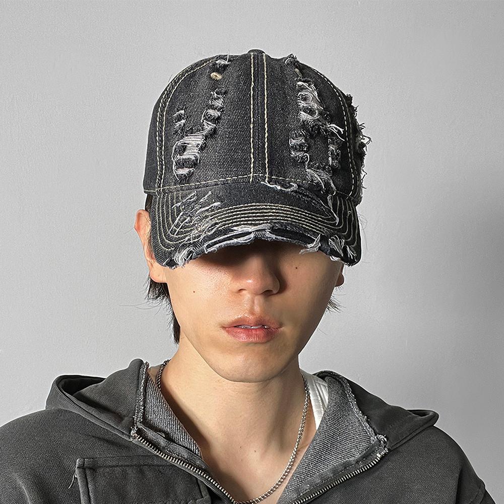 Destroyed cap 데님볼캡 깊은볼캡 빈티지모자