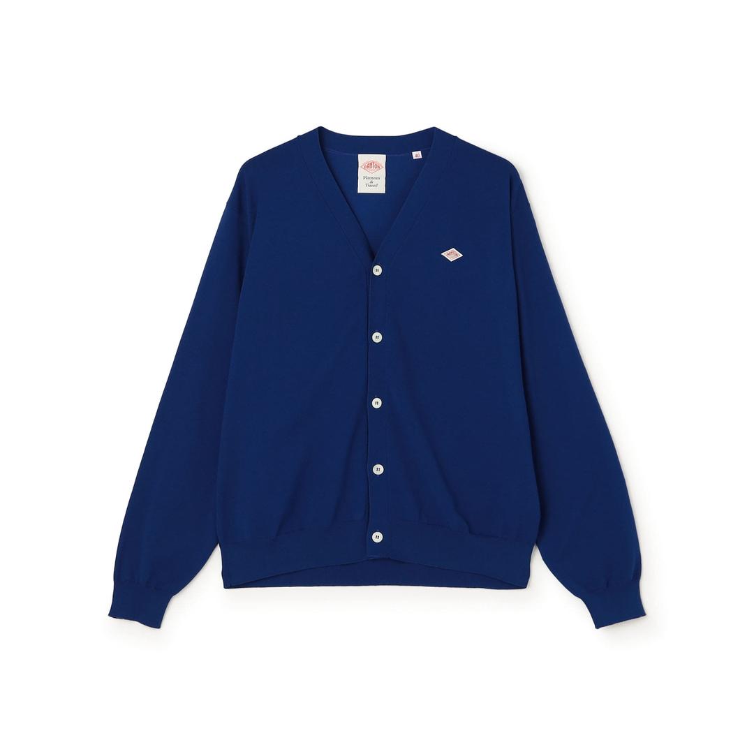 Men's Jersey Knit V-Neck Cardigan - BLUE / 40