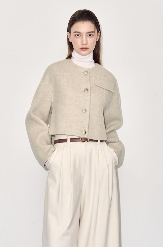 [TIME] 캐시미어 블렌드 플랩 자켓