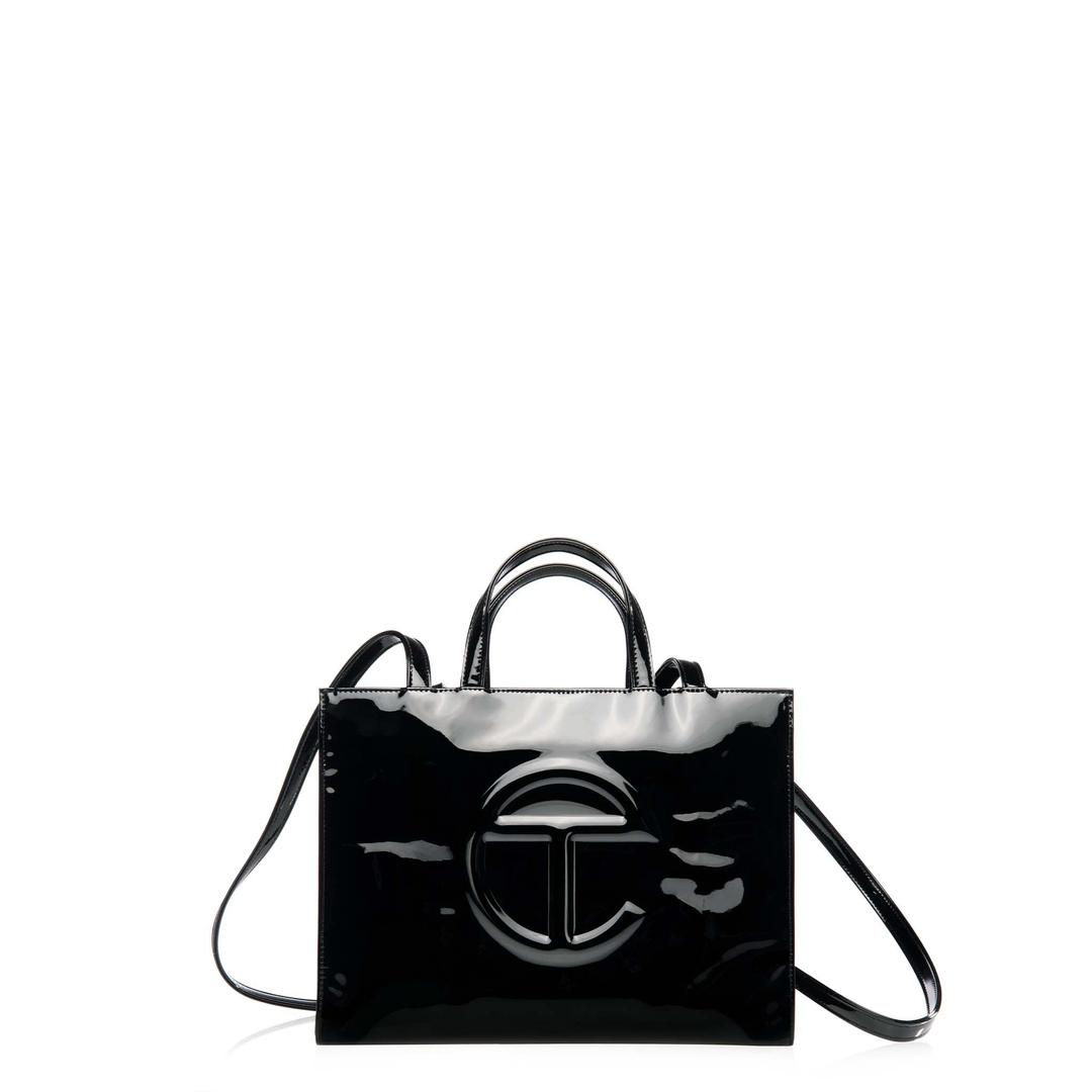 Medium Shopping Bag - Black Patent