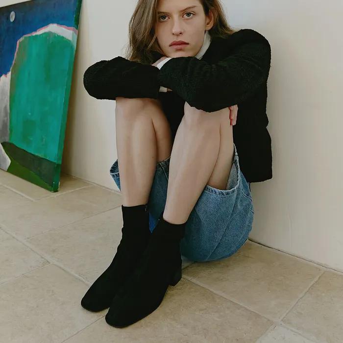 RONIN suede stretch ankle boots - 3color 5cm 스웨이드 스판 앵클부츠