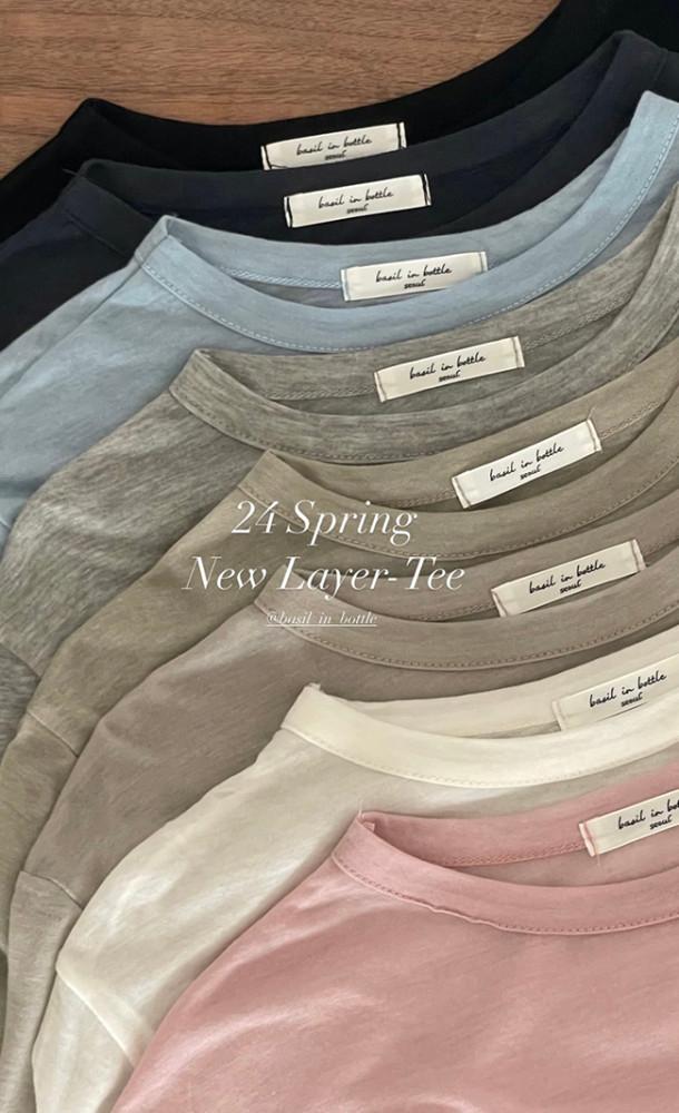 바질인보틀 레이어 티셔츠 데일리 긴팔티 (8col) basil in bottle