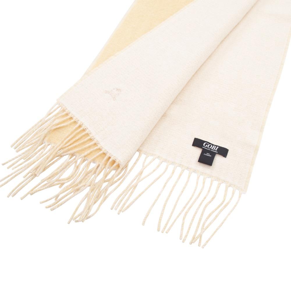 리버시블 산양자수 캐시미어 머플러 Yellow/Cream