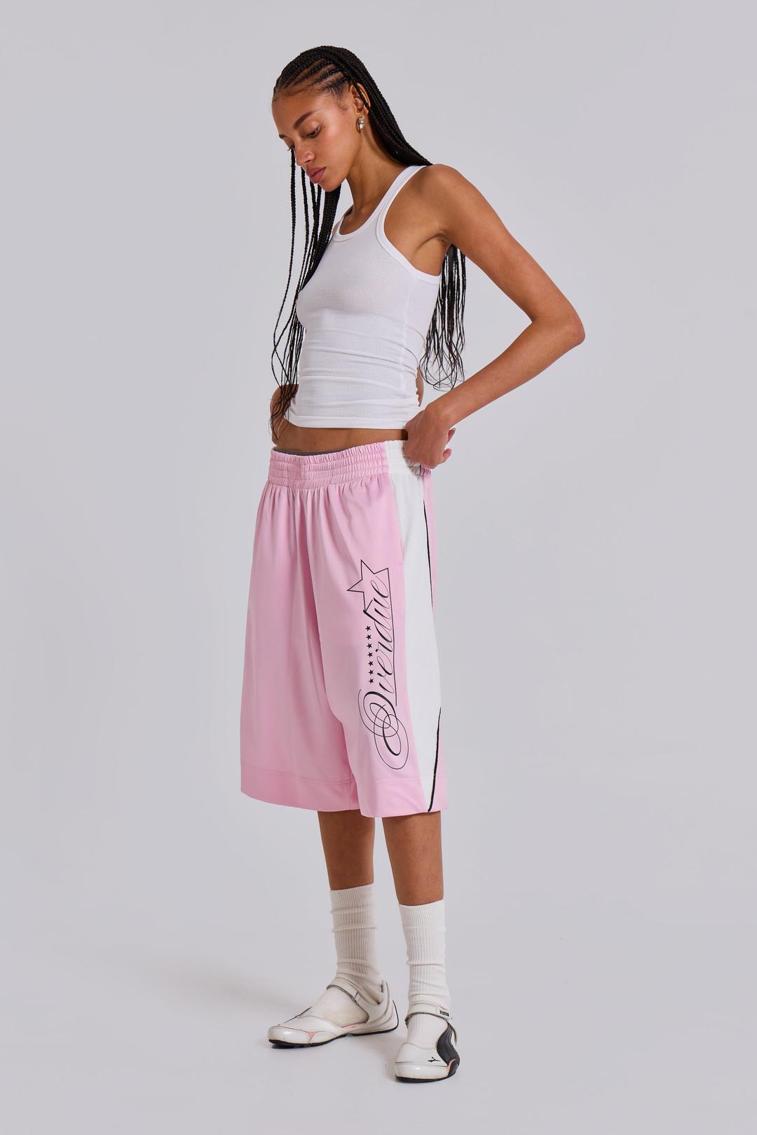 Pink Overdue Basketball Shorts - XS / Pink