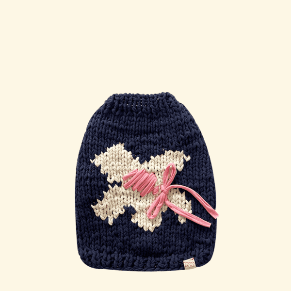 FLOWER HAND KNIT (NAVY)