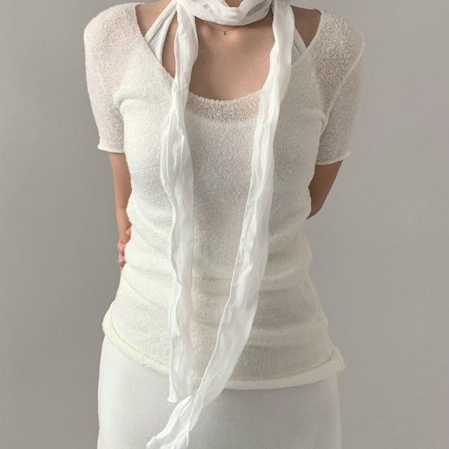 브리즈 시스루 머플러 2컬러