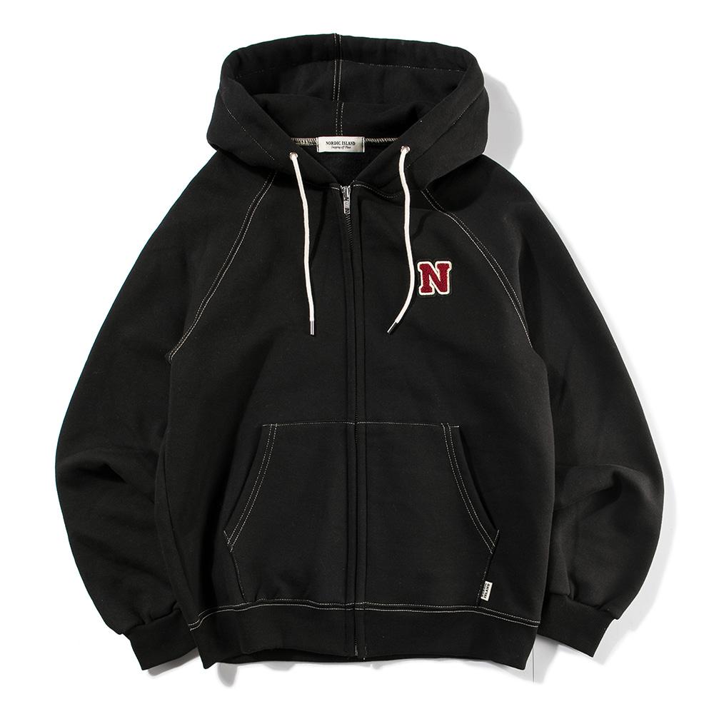 DW N LOGO 후드집업 - 블랙