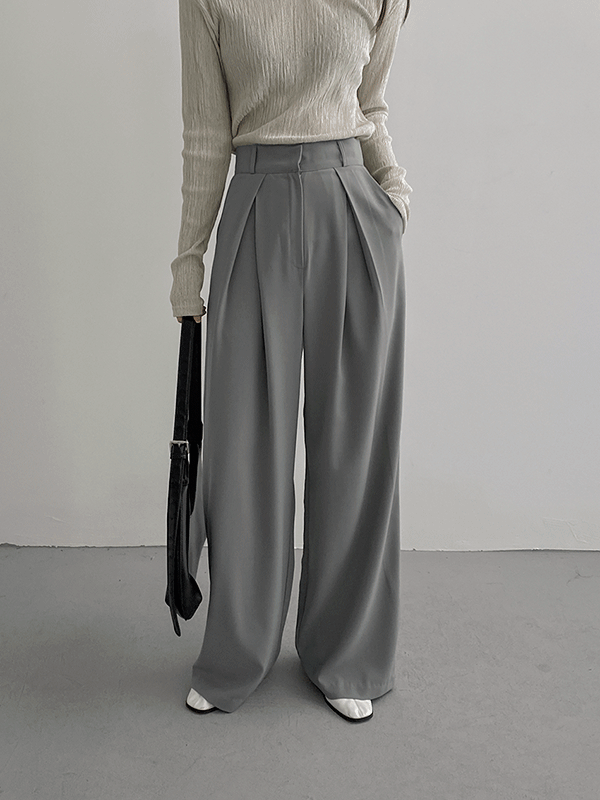 로딘 핀턱 와이드슬랙스 (3col)